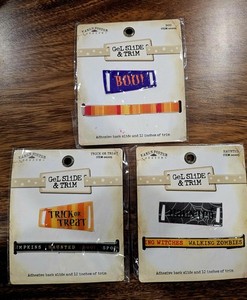 Haunted, Trick Or Treat, Boo Gel Slide 12" Trim  Halloween RARE Karen Foster New