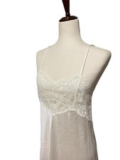 Vintage St. Michael Women's Size 10 Long White Lingerie Nightgown UK