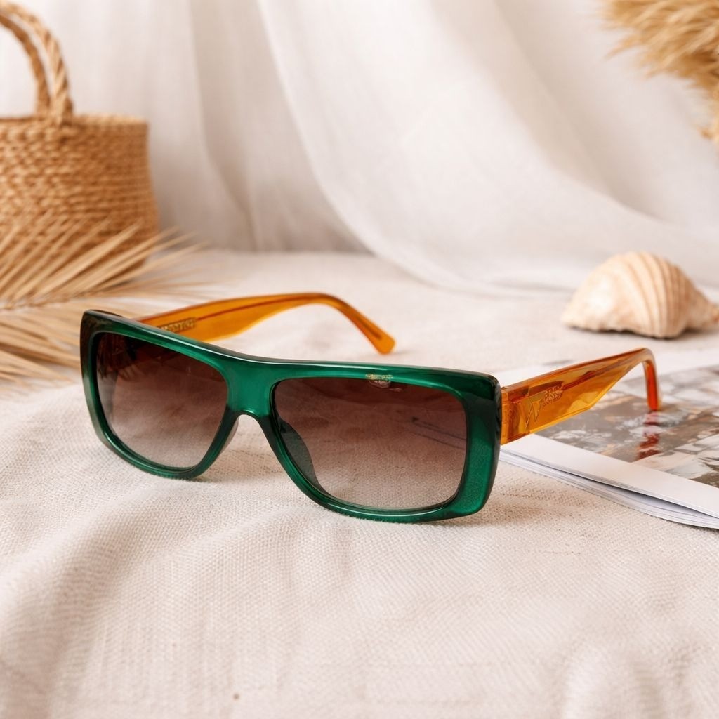 Westbrook Oversized Rectangular Sunglasses Santa … - image 1