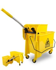Mop Bucket Set Floor Cleaning Wringer & Wheels Office School Commercial Use