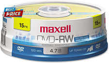 Dvd-Rw Rewritable Disc, 4.7 Gb, 2X, Spindle, Gold, 15/Pack