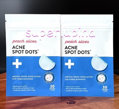 2x Peach Slices Acne Spot Dots Patches 30ct Pack NEW 09/2027