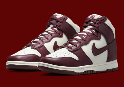 Nike Dunk High Burgundy Crush Sail White DD1869-601 sz 10.5 