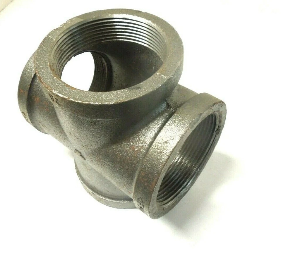 3" 150 Female NPT Cross Black Malleable Iron Pipe Fitting MI071141BMI - Image 2 of 3