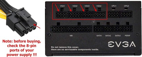 PCI-e 8 Pin Male to Dual 8 Pin (6+2) Male PCI Express Power Adapter Cable A3 - Picture 6 of 7