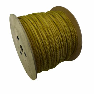 Baumwollseil 12 mm natur gelb x 85 m auf Rolle, 3 Strang, farbige Baumwolle