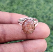 Sunstone Gemstone 925 Sterling Silver Beautiful Engagement Ring All Size SR2047