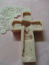 Girl First communion cross silicone mold fondant cake decorating wax soap food