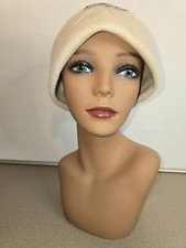 Vintage Wool Felt Women's Hat Ivory. Union Label