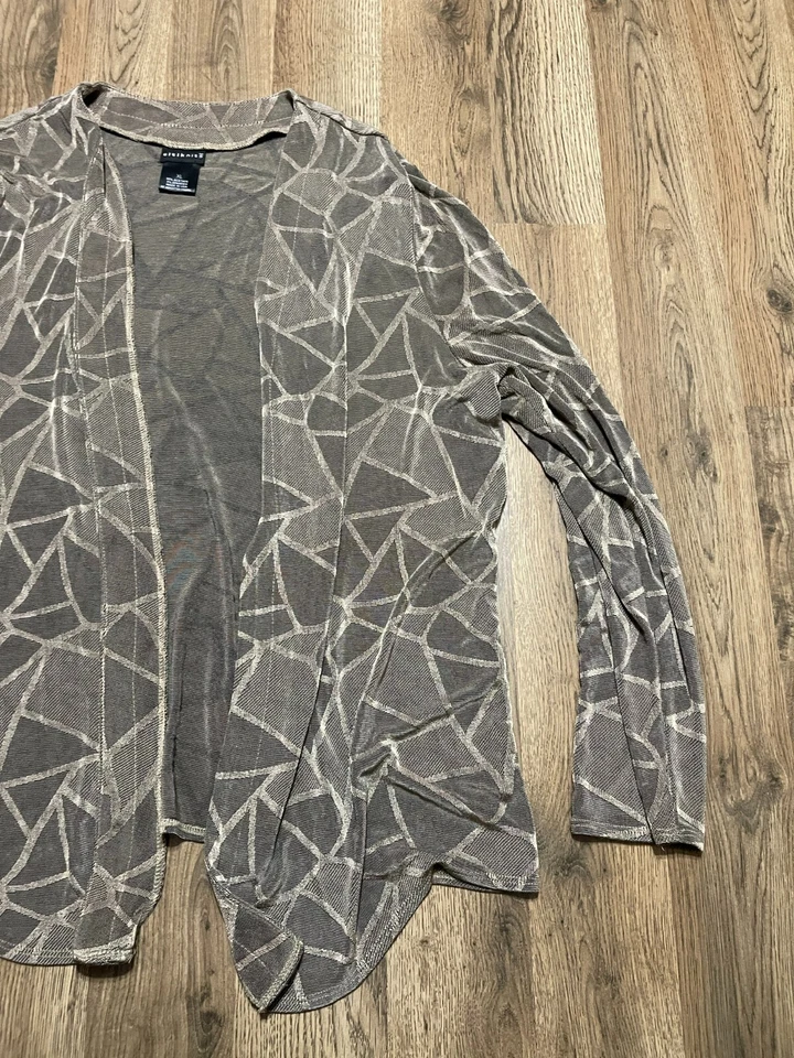 Suéter Citiknits, Para Mujer Talla XL, Negro Dorado, Cárdigan Abierto, Manga Larga Foto 4 de 4