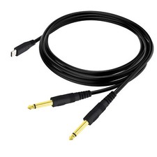 USB C to 1/4" Dual 6.35mm TS Splitter Audio Cable for iPhone MacBook Galaxy Amp