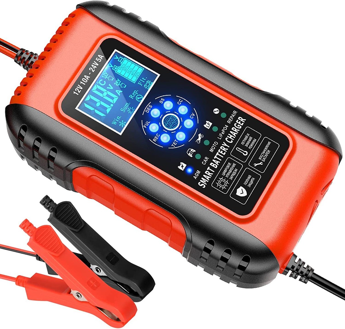 Lifepo4 Battery 25 Amp Lithium Battery Charger, 12V And 24V