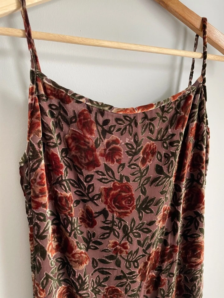 Vestido sin tirantes Cynthia Steffe seda terciopelo burnout talla 4 Foto 4 de 4