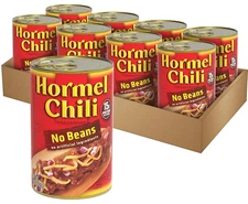 (8 Pack) HORMEL Classic Beef Chili with No Beans, Gluten Free, 15 Ounce