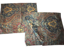 VINTAGE RALPH LAUREN WEST HEATH PAISLEY GREEN BLUE 2 KING PILLOW SHAMS 20X36