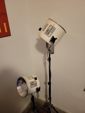 2 White Lightning 5000 BCPS Studio Flash Monolight Strobes on tripods