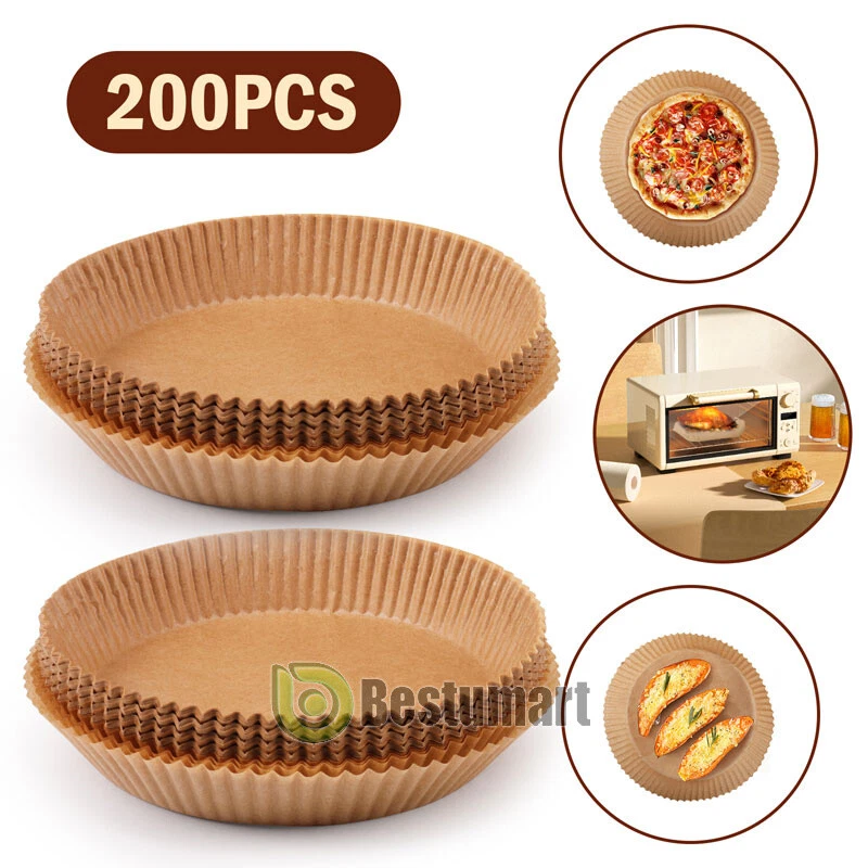 Air Fryer Liners 100/200 pcs Disposable Round Baking Paper Liner Non Stick Food