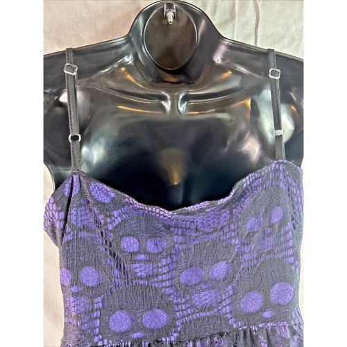 Skull Lace Up Corset Dress Purple Black Gothic Emo Punk Rockabilly Size S - Picture 10 of 16