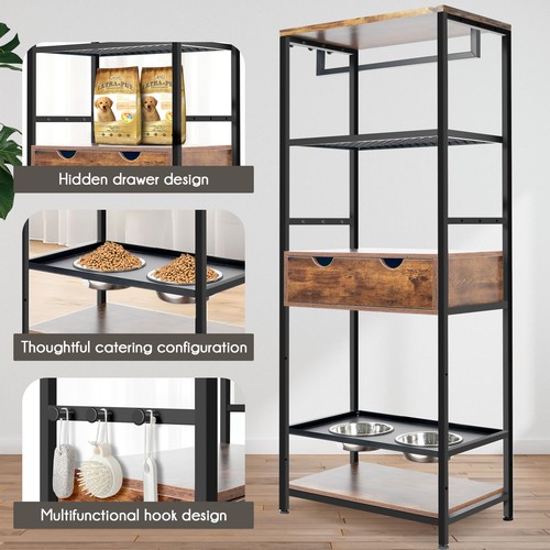 dog feeding station,3 Height Adjustable Raised Dog Bowls,Dog Feeder Station for - Picture 4 of 12