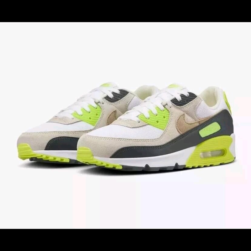 Nike Air Max 90 White Khaki Cyber Shoes (DM0029 107) Men display picture 3