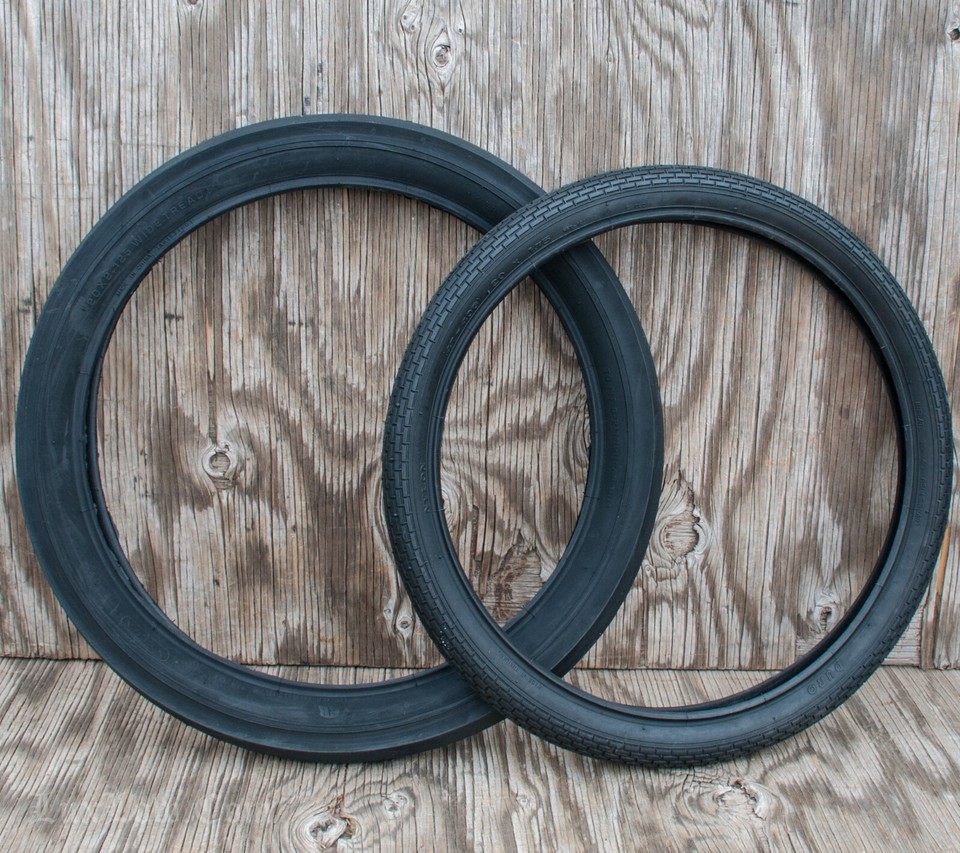 20-Inch Vintage Stingray Bike Tires – S7 & S2 Rim Sizes, Reproduction Slick & Brick Treads