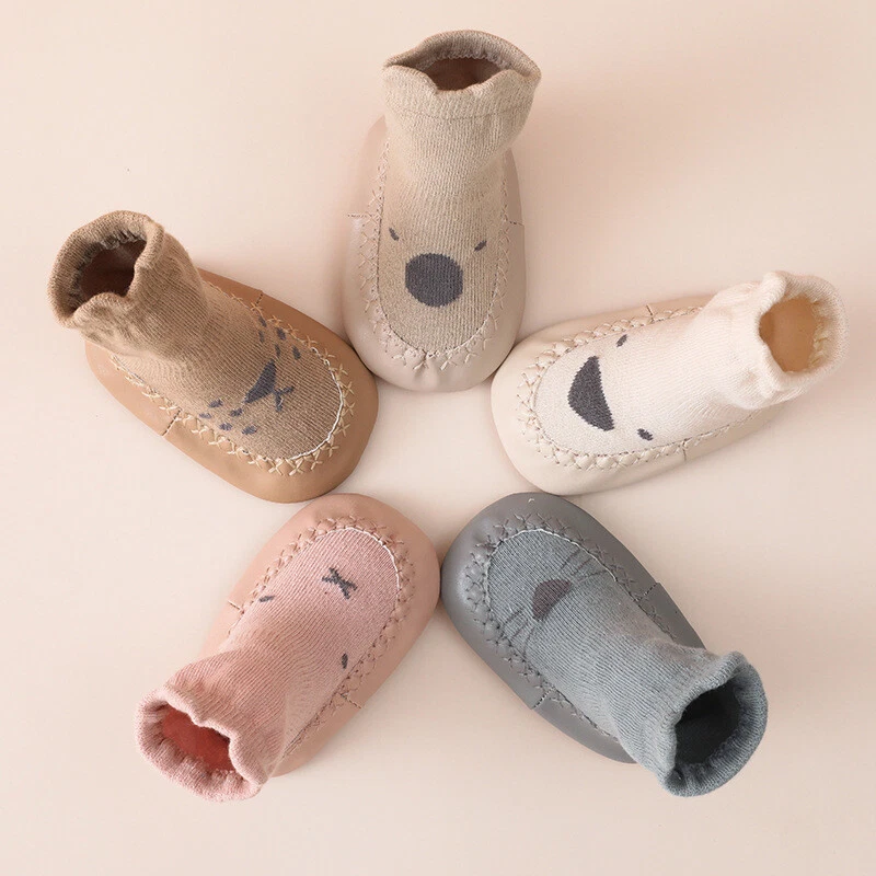 Baby Kinder Kleinkind Anti-Rutsch Hausschuhe Socken Baumwolle Stiefel Schuhe Indoor Zuhause Schuhe