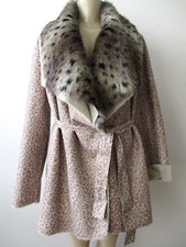 Chi By Falchi Animal Print Faux Fur Long Sleeve Coat Size L - Nwt