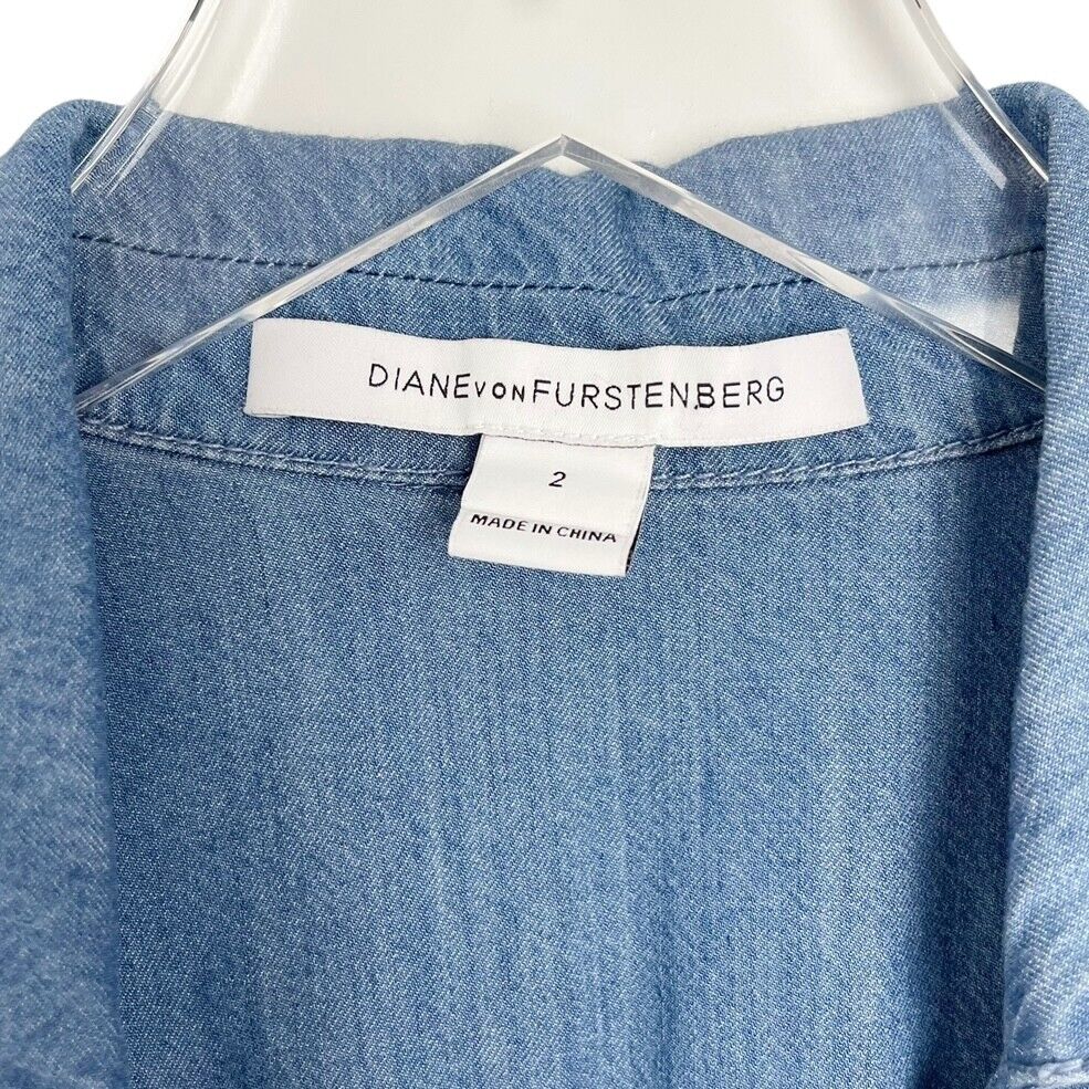 Diane von Furstenberg Denim Blue Jean Aya Wrap Sh… - image 7