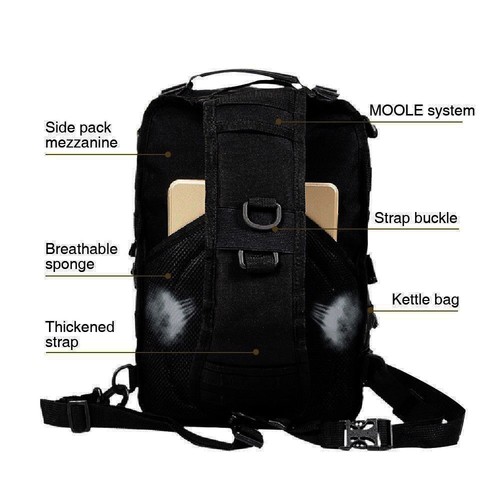 20L Military Tactical Assault Pack Sling Backpack Hiking Camping Rucksack Bag - Picture 7 of 12