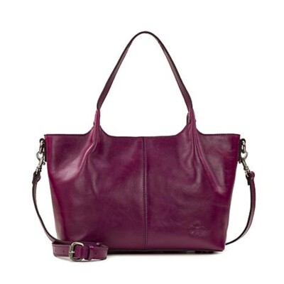 Patricia Nash Leather Crossbody Tote Bag Deep Purple ARGENTA Color