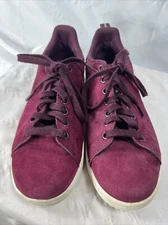Adidas Stan Smith Maroon Red White Men's Suede Leather Sneakers 8US