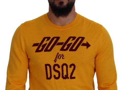 DSQUARED2 Sweater Orange Wool Long Sleeves Men Pullover IT48/US38/M RRP 660usd - Picture 4 of 10