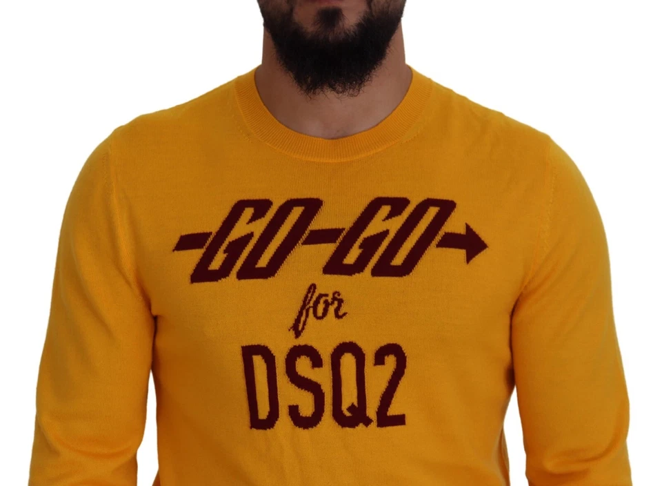 DSQUARED2 Sweater Orange Wool Long Sleeves Men Pullover IT48/US38/M RRP 660usd - Image 4 of 4