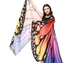 X2 Butterfly Wing Shawl Halloween Fairy Costume Pixie Women Cape           