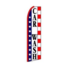 Car Wash Swooper Flutter Feather Flag  3ft W x 11.5ft Tall