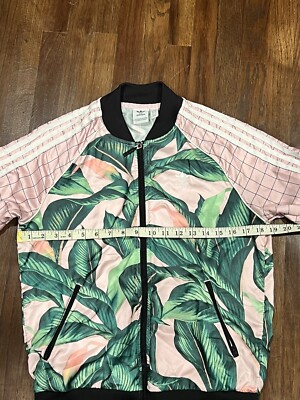 adidas×THE FARM COMPANY SST TRACK TOP XL Adidas x Farm Rio Big Palm Leaf/Tropical Pink/Green Track