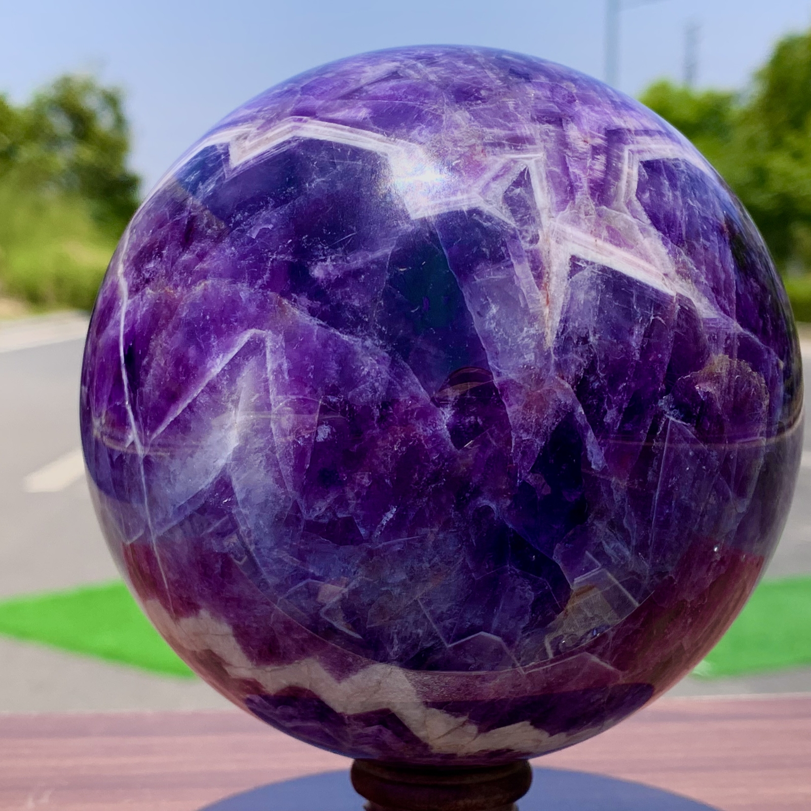 3.89LB Natural Dream Amethyst Quartz Crystal Sphere for Healing and Energy