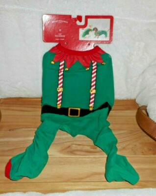 WONDERSHOP DOG OR CAT PET ELF PAJAMAS CHRISTMAS DOG CLOTHES SMALL 25 LBS NEW