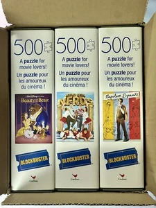 BLOCKBUSTER Puzzle Lot - 500 Piece Beauty/Beast Napoleon Dynamite Revenge/Nerds