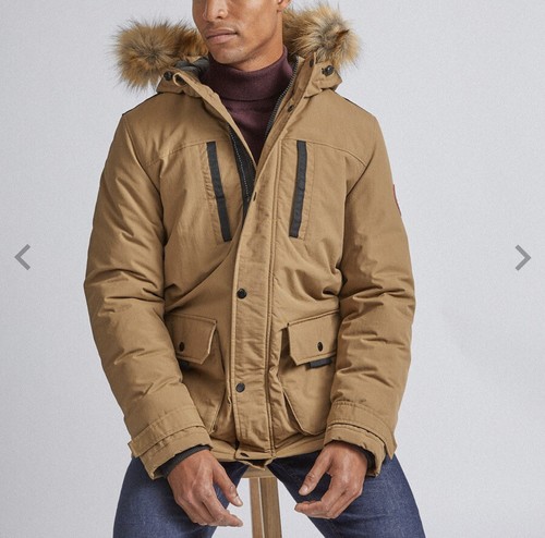 Burton Menswear Camel Faux Fur-trimmed 