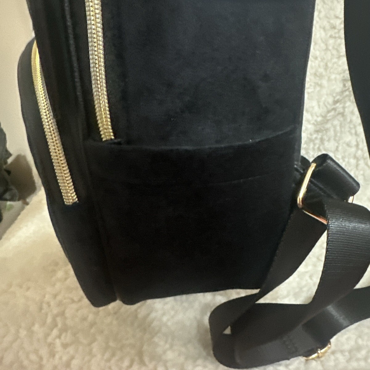 Juicy Couture Velour Liquorice Heritage Backpack Embroidered 