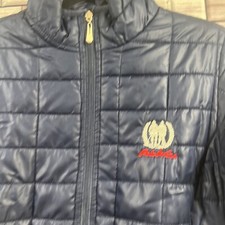 High Quality Polo Wear Small Womens Quilted Jacket Navy Blue Puff Coatfull Zip
