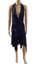 GIANNI VERSACE 1990's VINTAGE GLITTER HALTER DRESS SZ MED