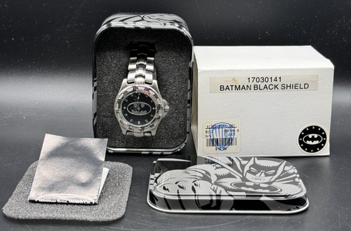 Vintage Fossil Watch Warner Bros WB Store Exclusive Batman Black Shield New NIB