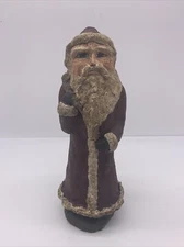 Vintage Paper Mache Santa Claus Olivia Cornelius Folk Art HandMade Sculpture 12”