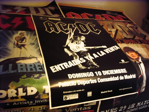 AC/DC ORIGINAL POSTER x 5 SPANISH TOUR  1996-2000-2009-2016-2024