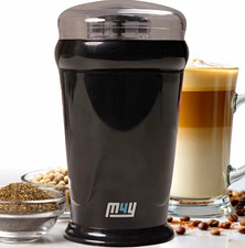 M4Y Electric Blade Coffee Grinder 150W One-Touch Compact Black w/ Brush