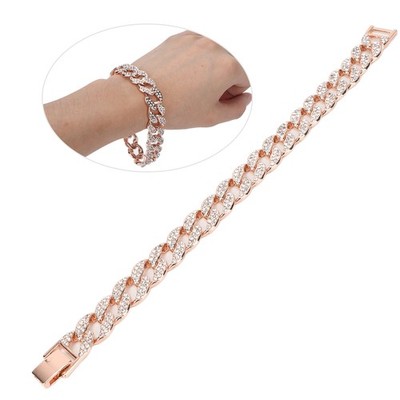 Cuban Bracelet Cuban Boutique Rhinestone Jewelry Hip Hop Couple Bracelet Dec DON