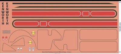 Kenworth W900 Sleeper Black & Gold Pinstriping Decals | DNH