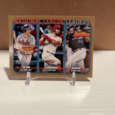 2024 Topps Series 1 - HR Leaders  Alonso, Schwarber, Olson  Gold 1222/2024